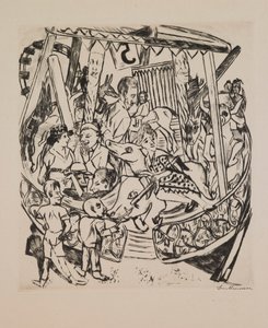 Merry-Go-Round, plate 7 fra porteføljen "Annual Fair" av Max Beckmann