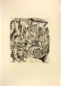 Merry-Go-Round, tallerken syv fra Jahrmarkt av Max Beckmann