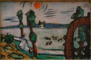Tåkete landskap med kyr av Max Beckmann