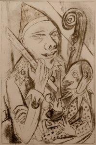 Pjerrot med maske av Max Beckmann