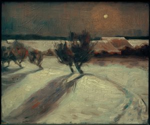 Snølandskap i måneskinn av Max Beckmann