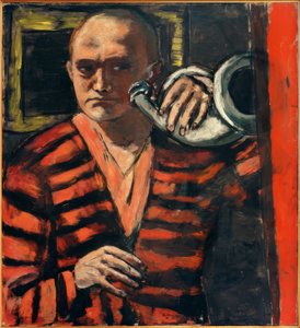 Selvportrett med horn av Max Beckmann