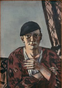 Selvportrett med svart caps av Max Beckmann