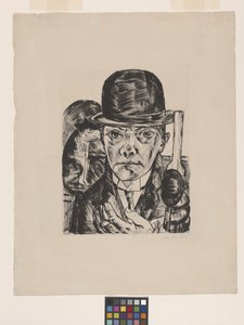 Selvportrett i bowlerhatt av Max Beckmann