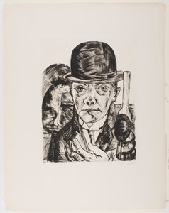 Selvportrett i bowlerhatt av Max Beckmann