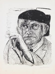 Selvportrett, plate 1 fra porteføljen «Dag og drøm» av Max Beckmann