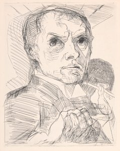 Selvportrett med griffel av Max Beckmann