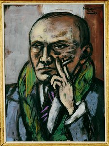 Selvportrett med sigarett av Max Beckmann