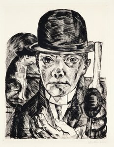 Selvportrett med hatt av Max Beckmann