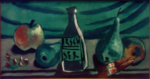 Stilleben med eple og pære av Max Beckmann