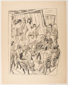 Striptease, plate 4 fra serien "Trip to Berlin 1922" av Max Beckmann