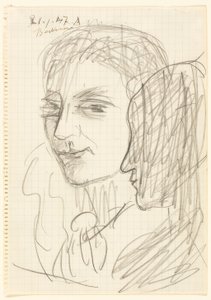 Studie av to hoder av Max Beckmann