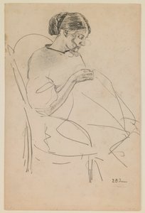 Studie av en kvinne som syr av Max Beckmann
