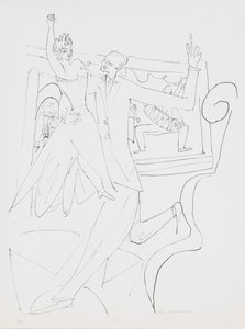 Tango, plate 4 fra porteføljen "Day and Dream" av Max Beckmann