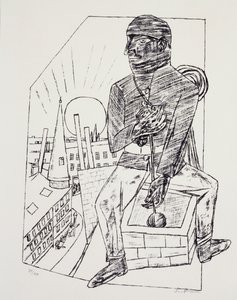 Skorsteinsfeien, av Max Beckmann (1884-1950), litografi. Tyskland, 1900-tallet. av Max Beckmann