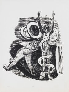The Fall of Man, plate 14 fra porteføljen «Day and Dream» av Max Beckmann