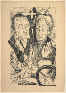 Familien, tallerken elleve fra Die Hölle av Max Beckmann