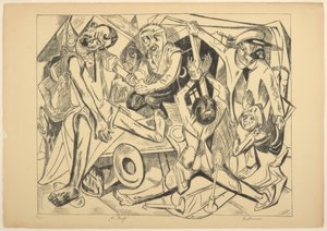 The Night, plate syv fra Die Hölle av Max Beckmann