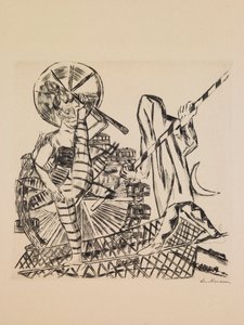The Tightrope Walkers, plate 8 fra porteføljen "Annual Fair" av Max Beckmann