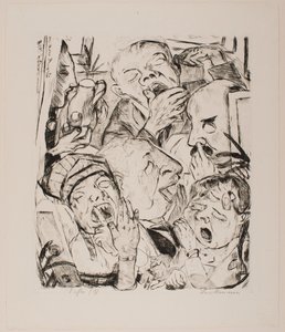 The Yawners, plate 7 fra porteføljen "Faces" av Max Beckmann