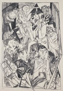 Ideologene, av Max Beckmann (1884-1950), gravering. Tyskland, 1900-tallet. av Max Beckmann