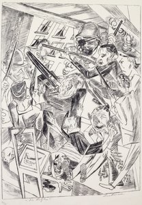 De siste, av Max Beckmann (1884-1950), litografi. Tyskland, 1900-tallet. av Max Beckmann