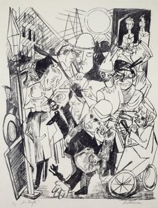 Gaten, av Max Beckmann (1884-1950), gravering. Tyskland, 1900-tallet. av Max Beckmann
