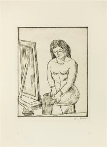Toilette (foran speilet) av Max Beckmann
