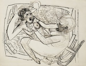 Kvinner kjemper; kvinner kjemper av Max Beckmann