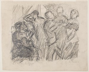 på recto: I [Første] Sketch for Society Party av Max Beckmann
