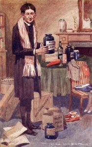 The Curate's Presents, frontispice fra 'Sketches by Boz and Other Early Papers' av Charles Dickens (farge litho)