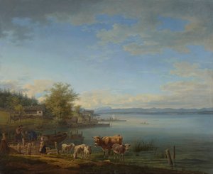 Den østlige bredden av innsjøen Starnberg