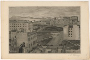 Utsikt fra atelierets vindu i Roma av Max Klinger