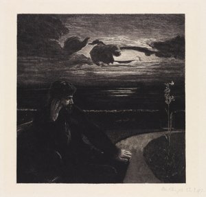 Natt (Om døden, første del, opus XI, blad 1) av Max Klinger
