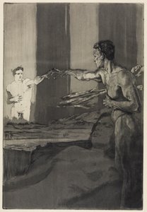 Filosof (Om døden, annen del, opus XI, blad 4) av Max Klinger