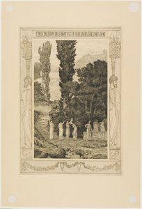 Psyche Wandering, plate 28 fra Cupid and Psyche av Max Klinger