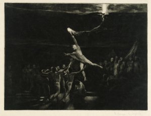 Tyveriet av lyset (blad 22 fra: Opus XII, Brahmsfantasi) av Max Klinger