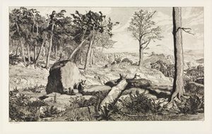 Simplicius i skogens ødemark (Intermezzi, opus IV, blad 10) av Max Klinger