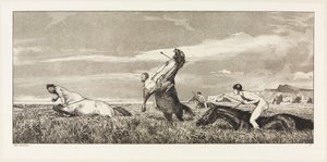 Forfulgt kentaur (Intermezzi, opus IV, blad 3) av Max Klinger