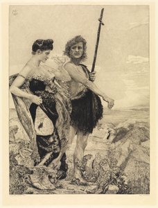 Fristelse (Om døden, andre del, opus XI, blad 10) av Max Klinger