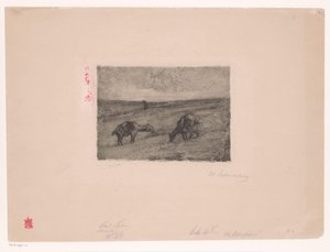 Landskap med beitende geiter av Max Liebermann (signed by artist)