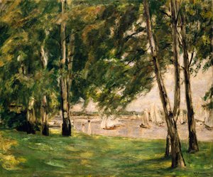 Utsikt over Wannsee med seilbåter av Max Liebermann