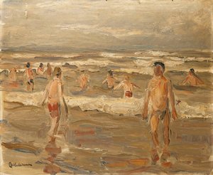 Gutter som bader i havet; Gutter som bader i sjøen, 1899 av Max Liebermann
