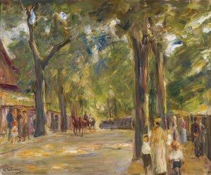 Den store Seestrasse i Wannsee med turgåere av Max Liebermann