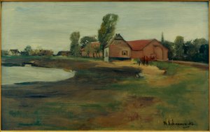 Landsbygate i Militsch (landskap med dam) av Max Liebermann