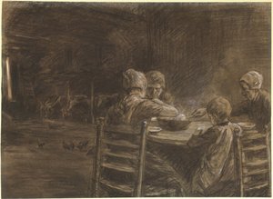 Østfrisiske bønder spiser kveldsmat av Max Liebermann