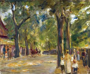 Figurer på Grosse Seestrasse i Wannsee par Liebermann, Max (1847-1935). Olje på lerret, størrelse: 60,4x72,5, ca. 1920, Privat samling av Max Liebermann