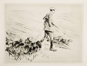 Jeger med hunder av Max Liebermann