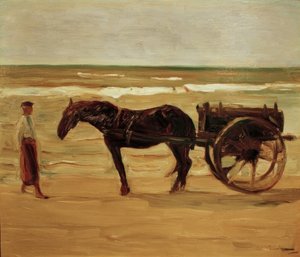 Badevaktvogn på stranden av Max Liebermann