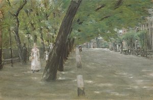 Kirchenallee i St. Georg, Hamburg (pastell på papir) av Max Liebermann